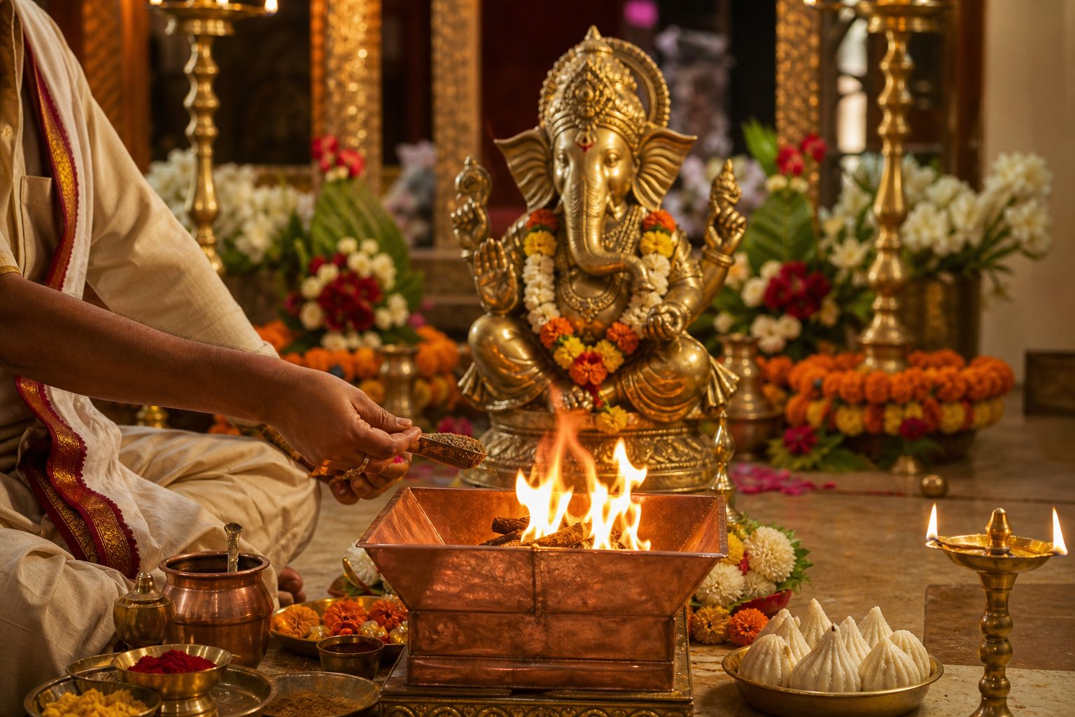 Traditional Ganesh Pooja ritual
