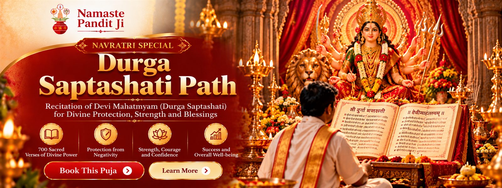 Navratri Special Durga Saptashati Path — recitation of Devi Mahatmyam for divine protection, strength and blessings