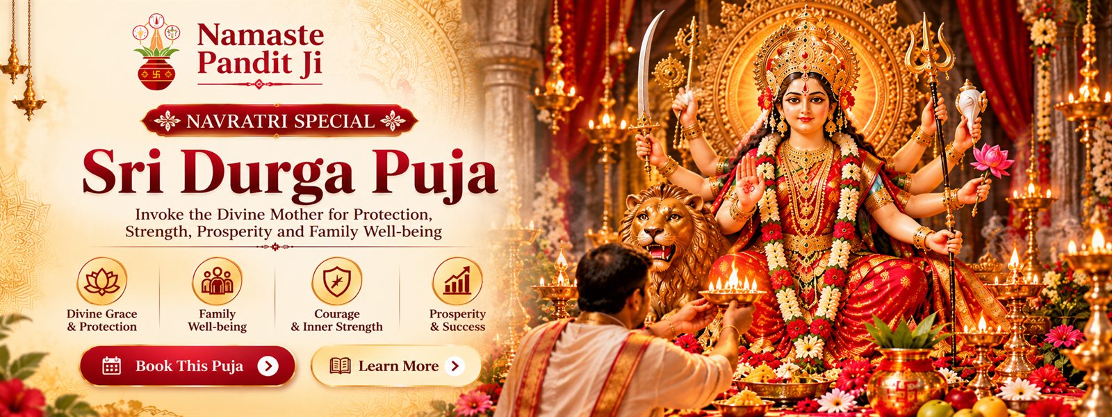 Navratri Special Sri Durga Puja — invoke the Divine Mother for protection, strength, prosperity and family well-being