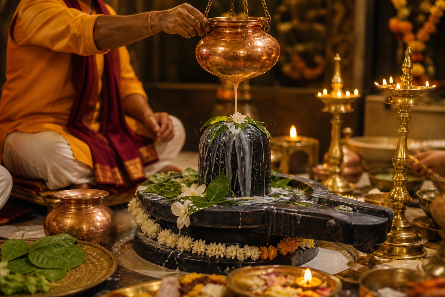 Traditional Rudrabhishek ritual
